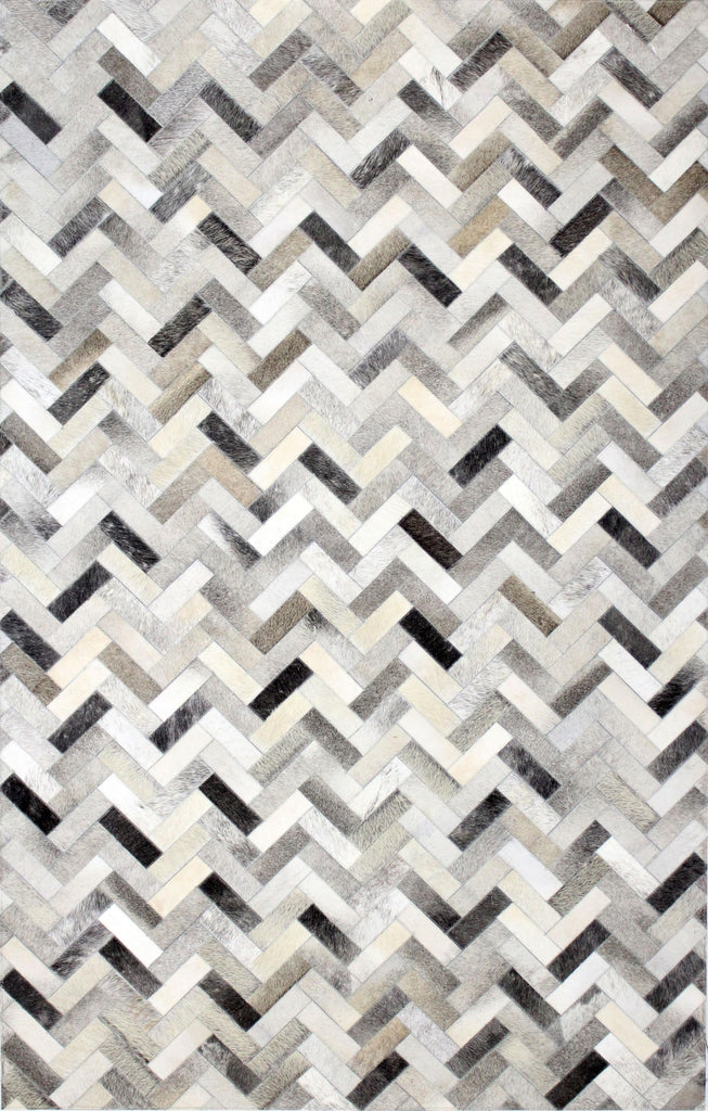 Bashian Santa Fe Hand Stitched Leather Ash 1.5' x 1.5' Area Rug