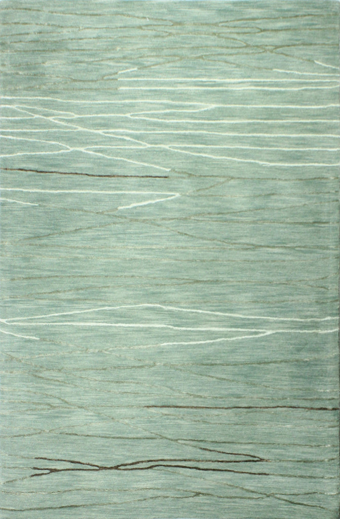 Bashian Greenwich Hand Tufted Wool And Viscose Aqua 1.5' x 1.5' Area Rug