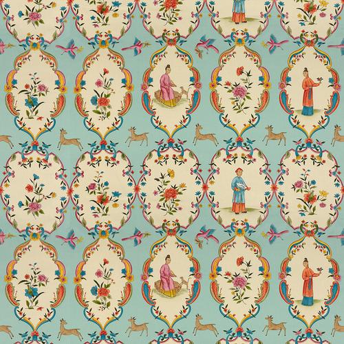 Brunschwig & Fils GEISHA SKY/ROSE Fabric