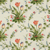 Brunschwig & Fils Reveillon Tulips Glazed Chintz Rose On White Fabric