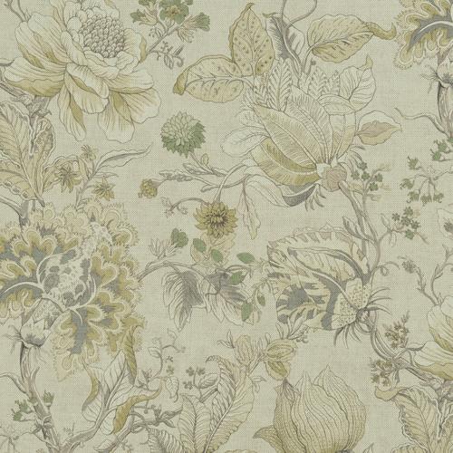 Clarke & Clarke SISSINGHURST CITRON/NATURAL Fabric