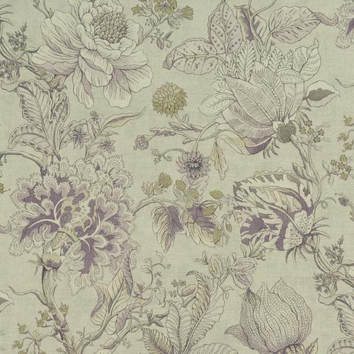 Clarke & Clarke SISSINGHURST HEATHER/OLIVE Fabric