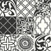 Seabrook Black And White Graphic Tile Black & White Wallpaper