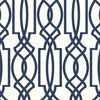 Seabrook Navy Deco Lattice Navy & White Wallpaper