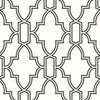 Seabrook Black And White Tile Trellis Black & White Wallpaper