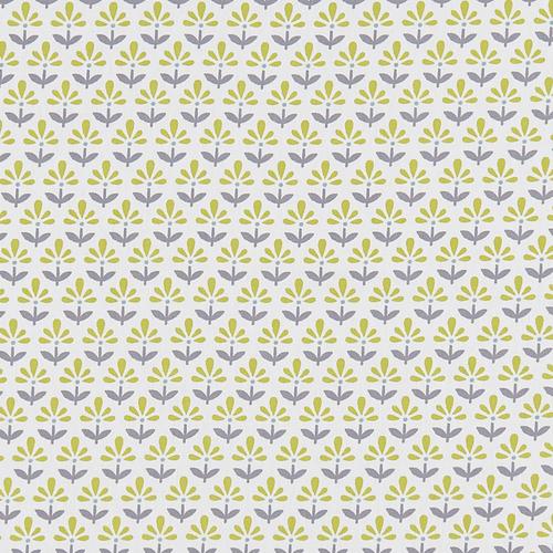 Clarke & Clarke FLEUR CHARTREUSE/CHARCOAL Fabric