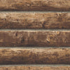 Seabrook Log Cabin Walnut Wallpaper