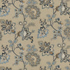 G P & J Baker Burford Embroidery Blue Fabric