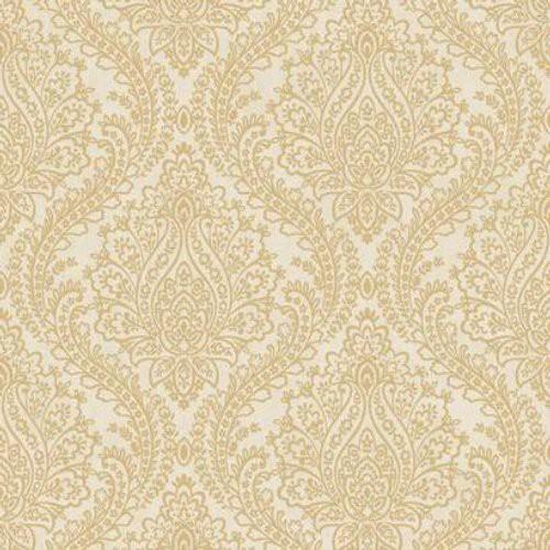 Antonina Vella Tattersall Damask Cream/Gold Wallpaper – DecoratorsBest