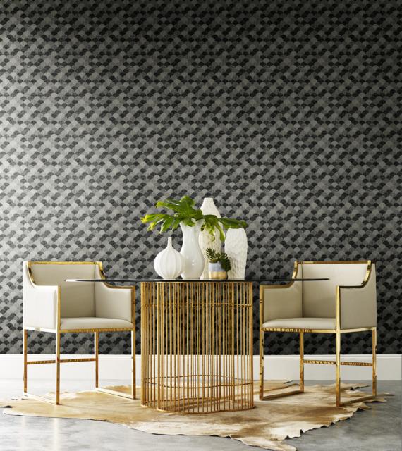 Antonina Vella Mermaid Scales Black/White Wallpaper