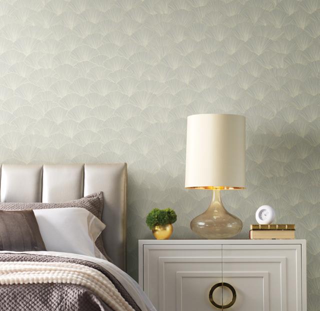 Candice Olson Luminous Ginkgo Gray Wallpaper