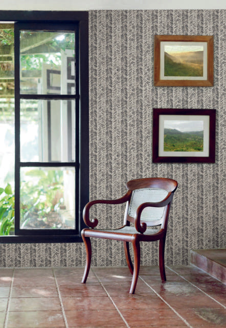 York Fractured Herrigbone Black Wallpaper