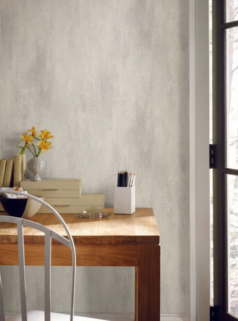 York Stucco Finish Light Gray Wallpaper