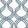 York Dante Ribbon White/Navy Wallpaper