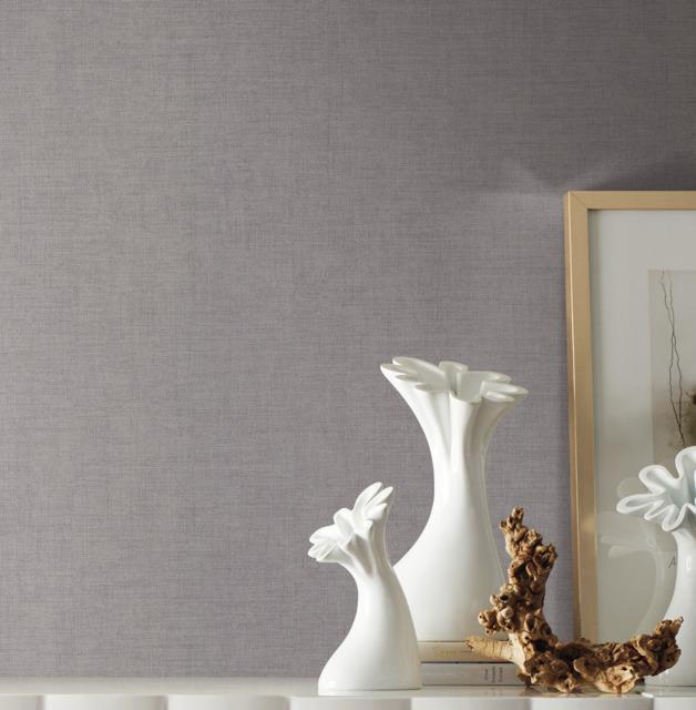 York Gesso Weave Gray Wallpaper