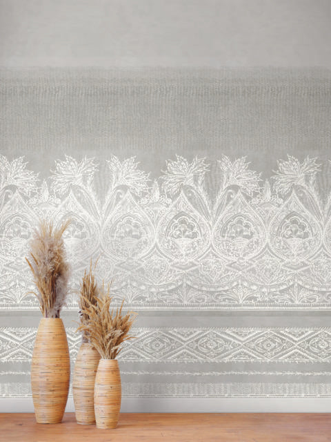 Antonina Vella HennaMural White/Gray Wallpaper