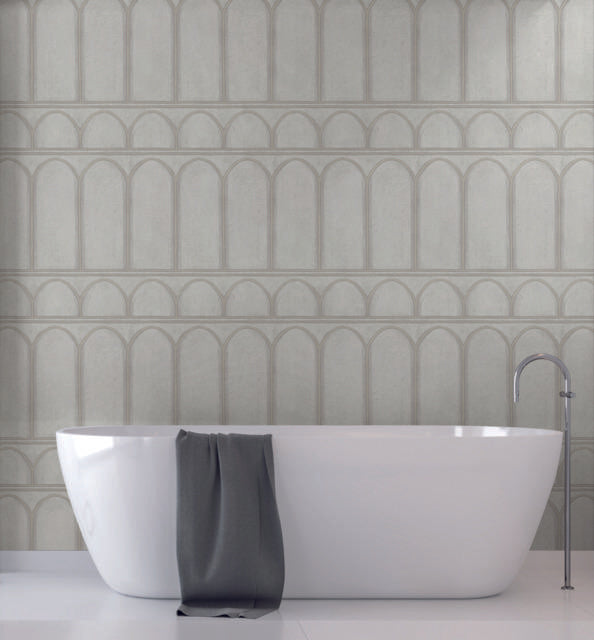 York Arches Gray/Pearl Wallpaper