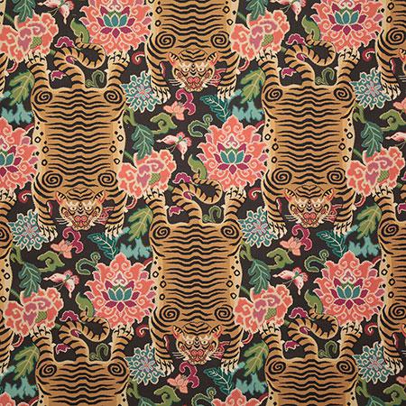 Velvet Tiger Print Upholstery Fabric