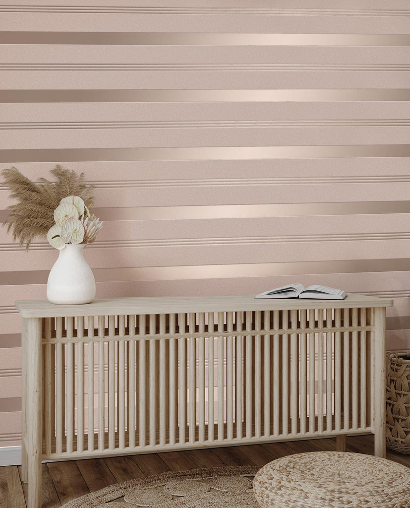 Brewster Home Fashions Collin Bexley Stripe Pink Wallpaper