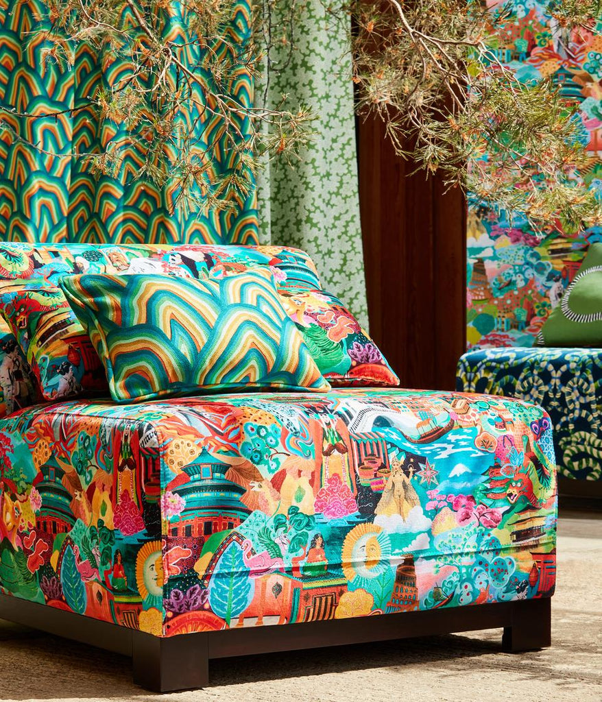 Harlequin Journey of Discovery Velvet Ionian/Harissa/Emerald  Fabric