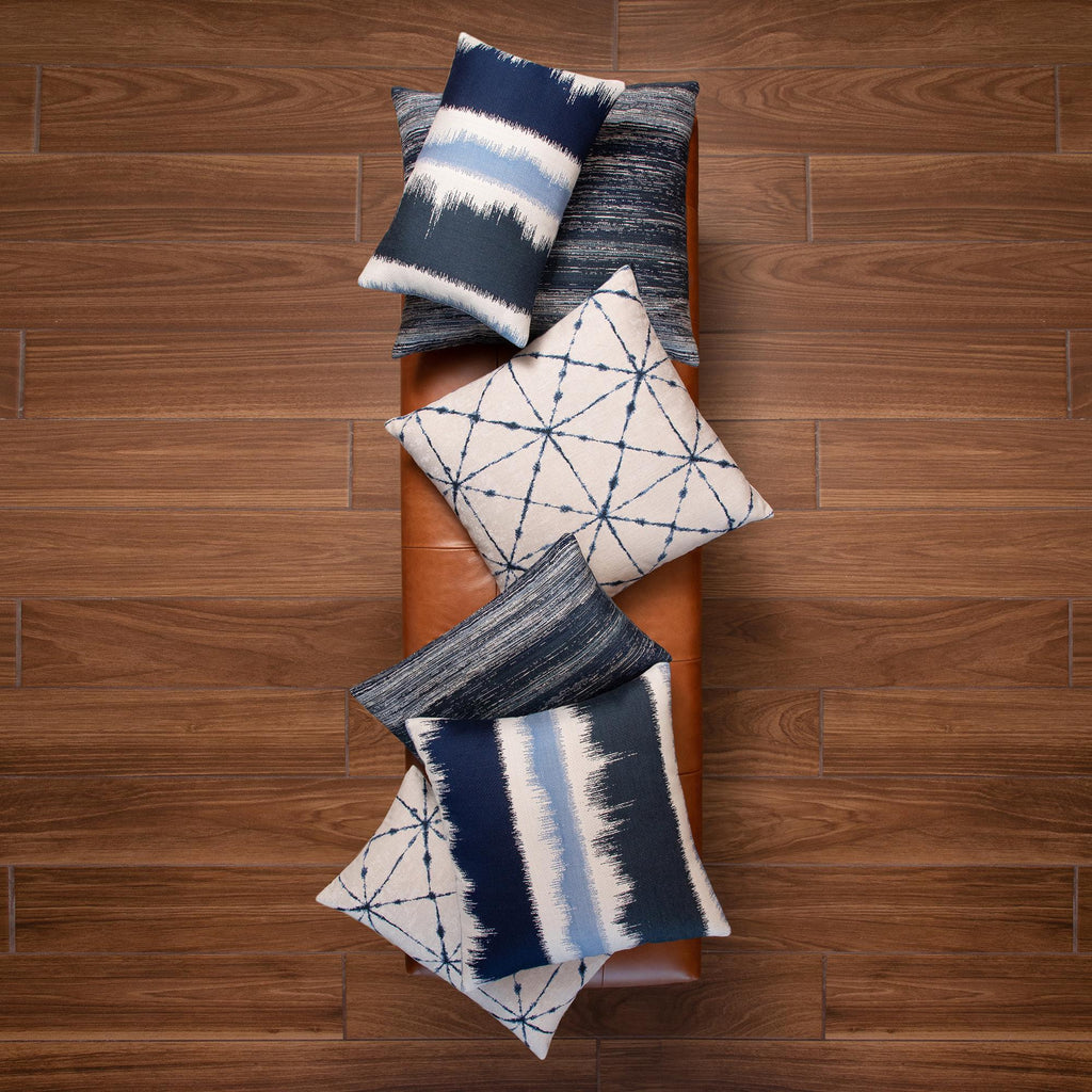 Elaine Smith Textured Indigo Lumbar Blue Pillow