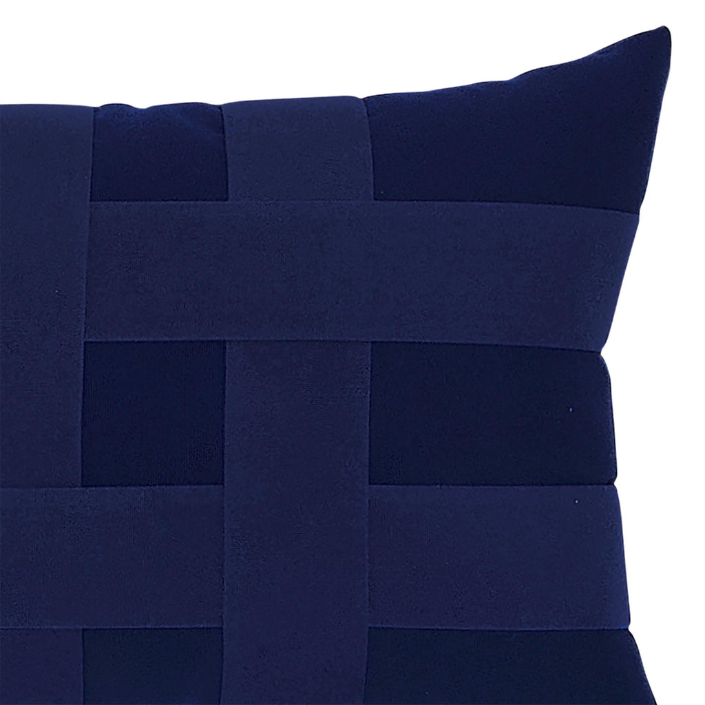 Elaine Smith Basketweave Navy Lumbar Blue Pillow