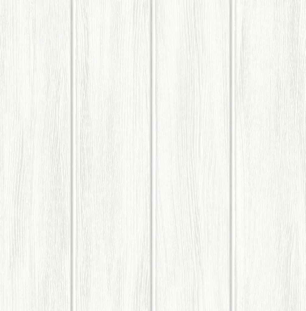 Seabrook Wood Panel Off-White Wallpaper