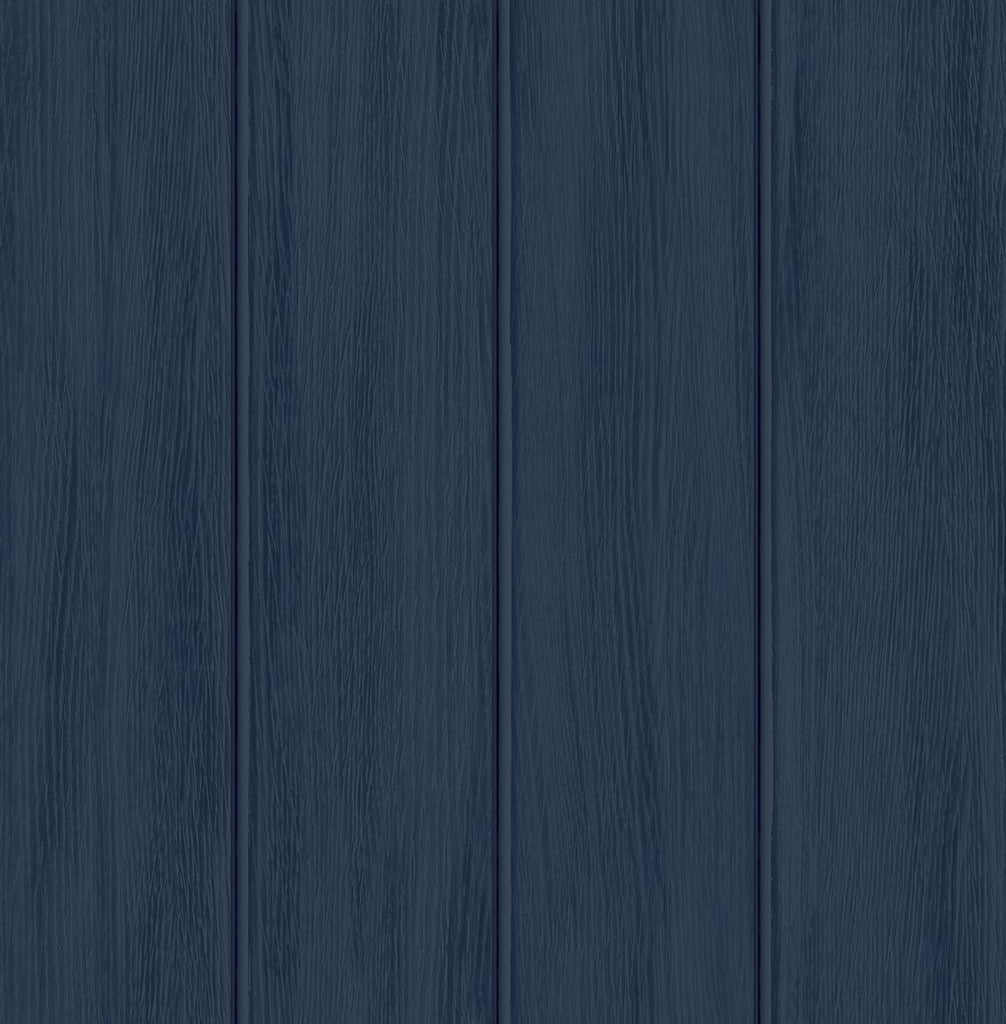 Seabrook Wood Panel Blue Wallpaper