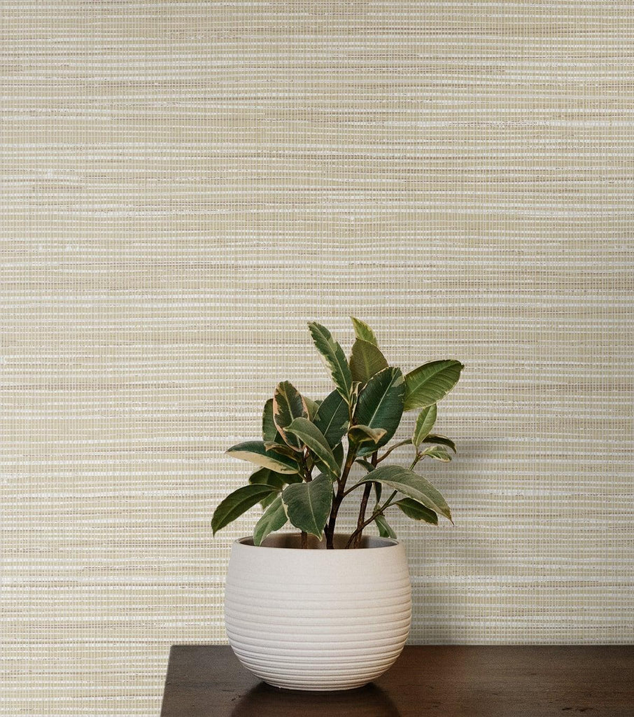 Seabrook Mei Stringcloth Beige Wallpaper