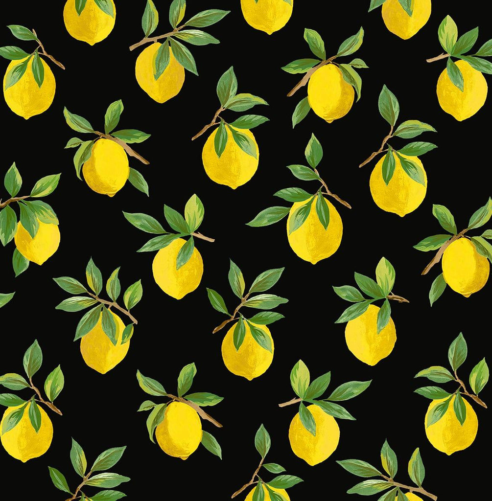 Seabrook Lemoncello Black Wallpaper