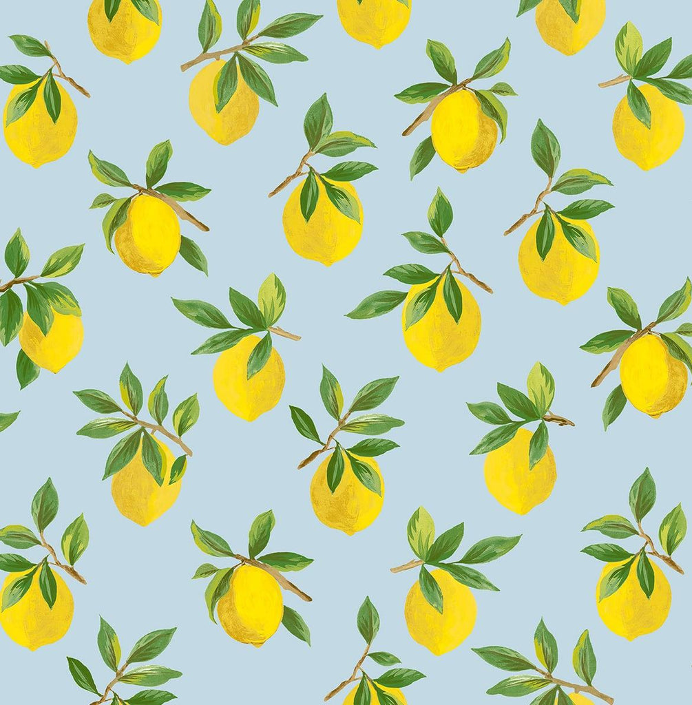 Seabrook Lemoncello Blue Wallpaper