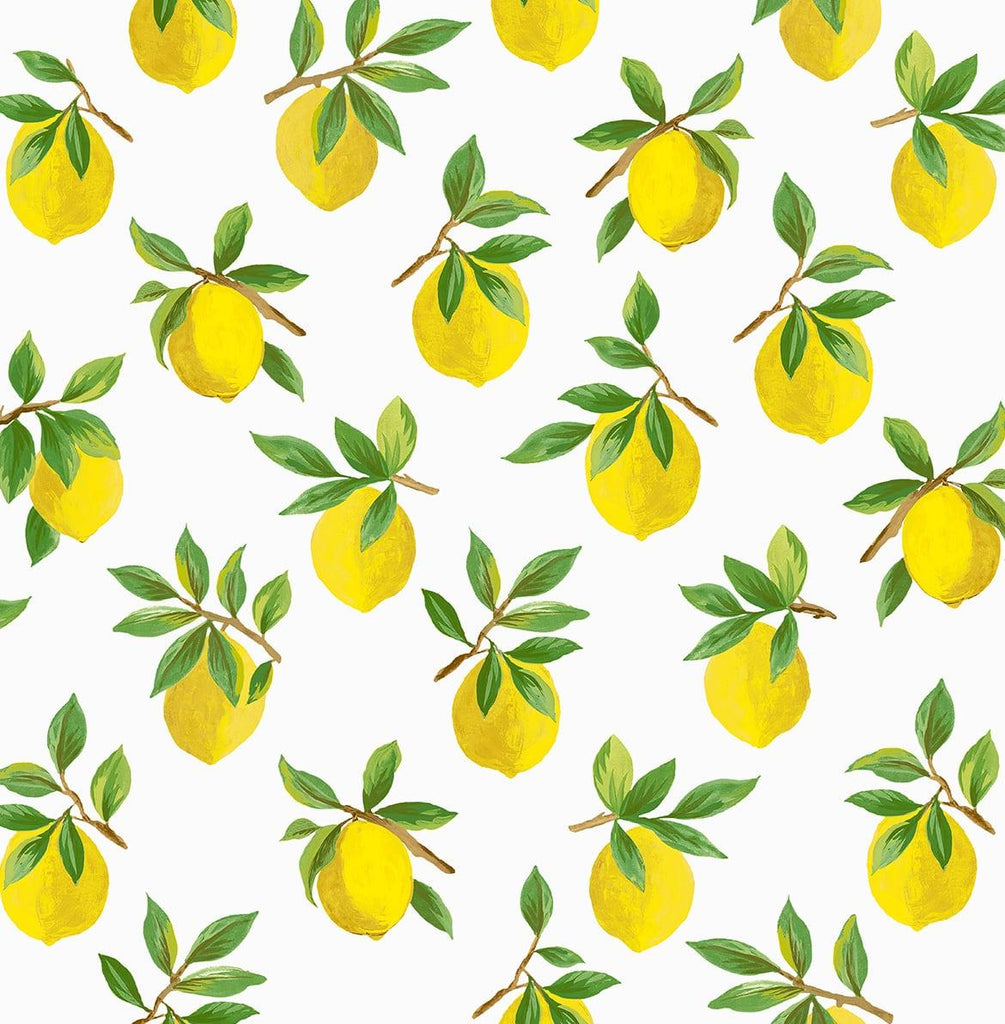 Seabrook Lemoncello White Wallpaper