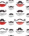 Mindthegap Moustache And Lips Contemporary Wallpaper