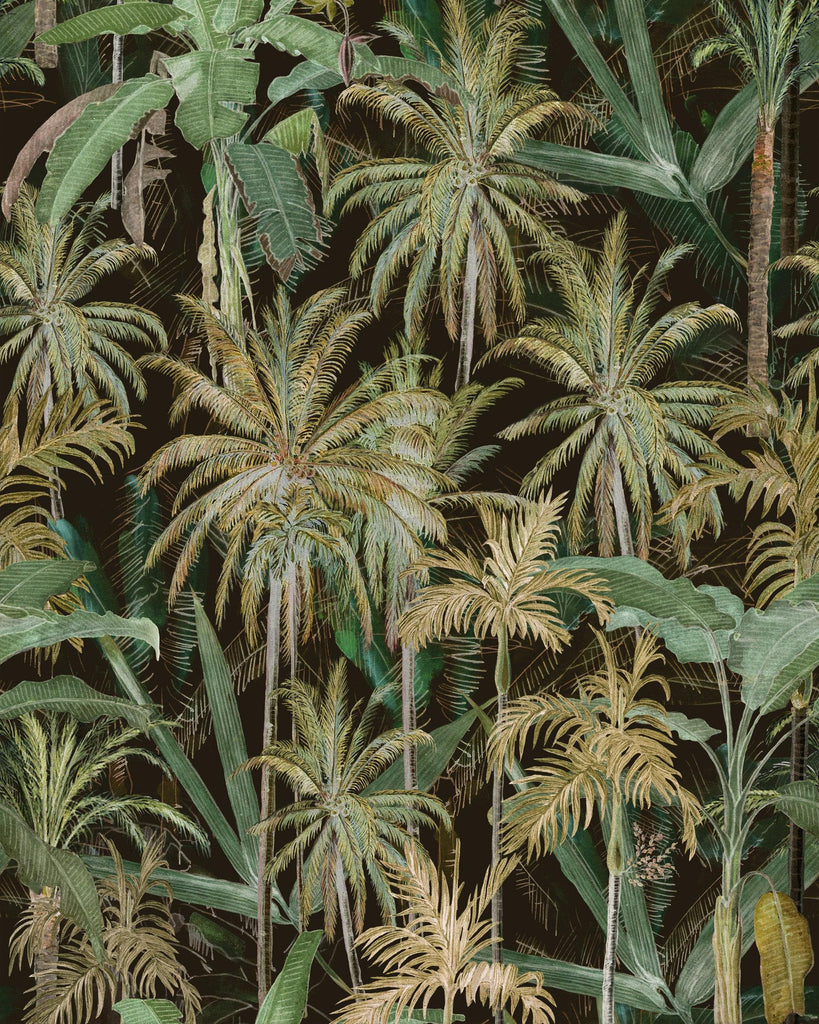 MindTheGap THE JUNGLE Anthracite GREEN/BROWN/BLACK Wallpaper