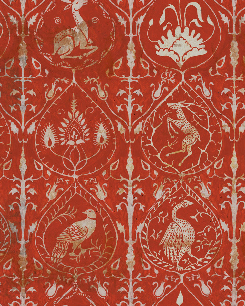 MindTheGap HUNTER'S TAPESTRY RED/TAUPE Wallpaper