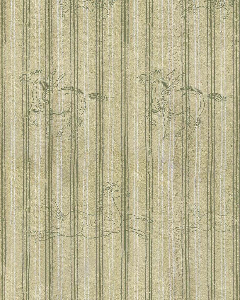 MindTheGap A FABLE Alabaster ALABASTER/ GREEN/WHITE Wallpaper