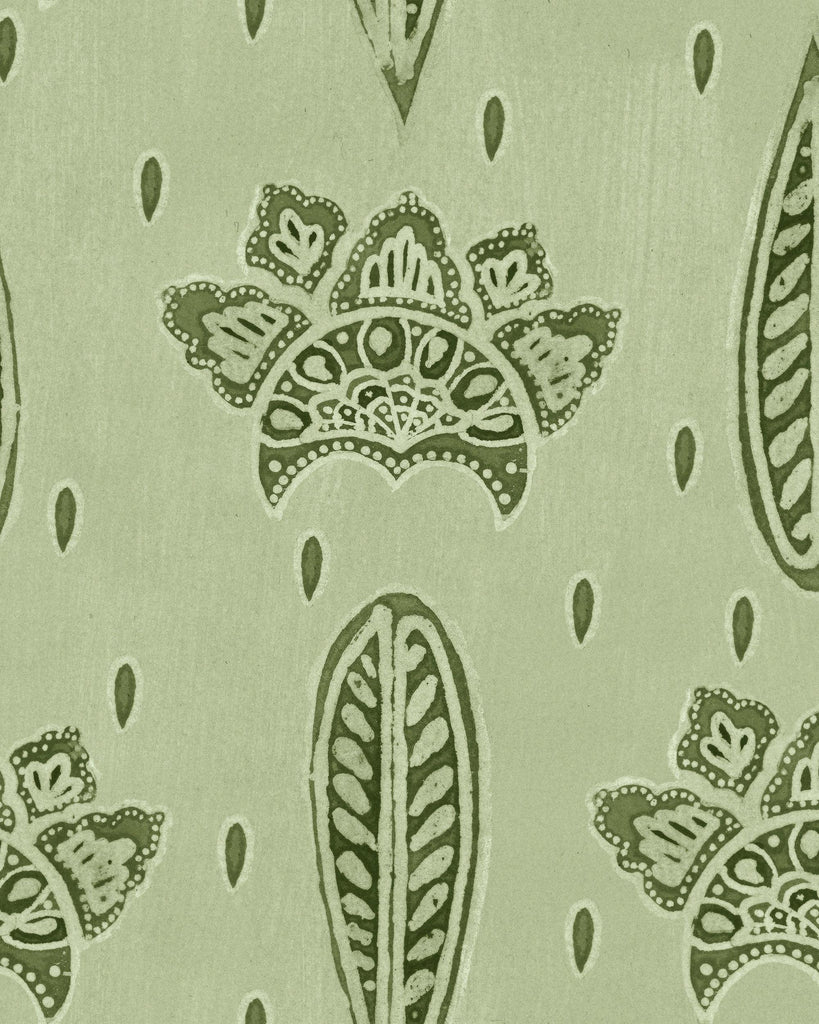 MindTheGap BETHEL BATIK Smoke Green DARK GREEN/LIGHT GREEN Wallpaper