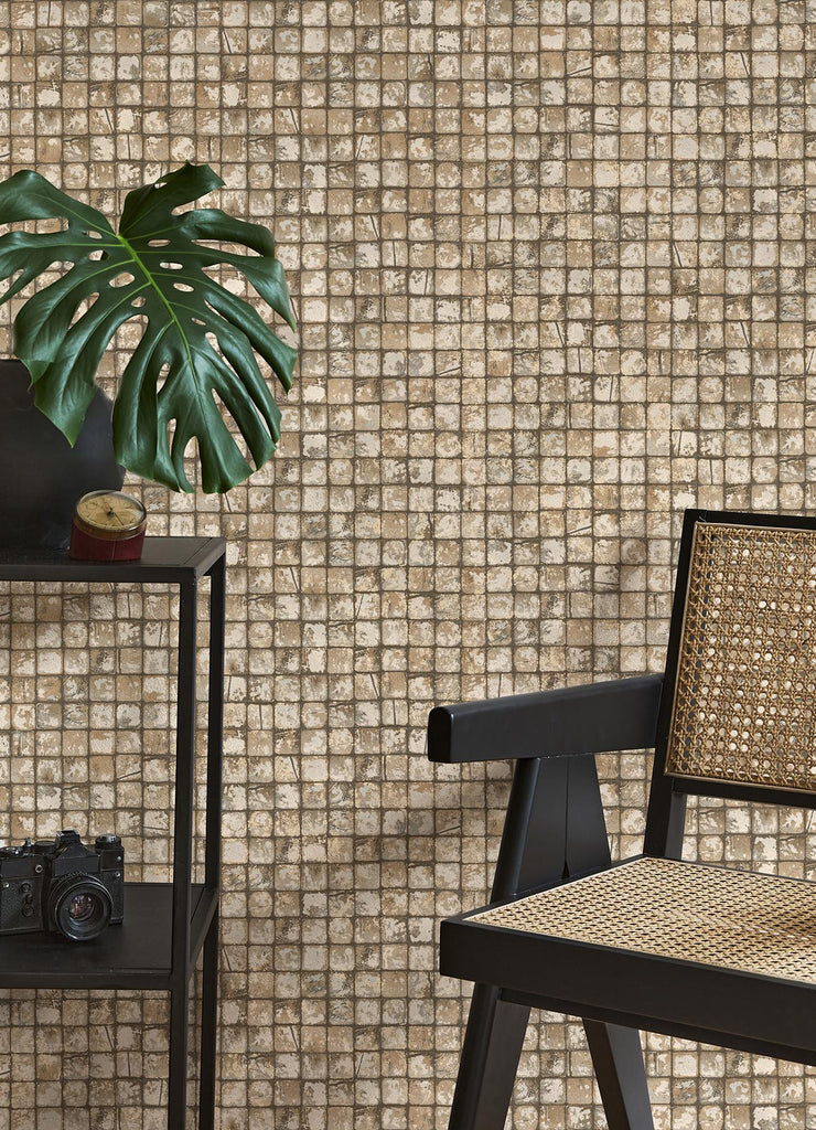 Brewster Home Fashions Kingsley Tiled Neutral Wallpaper