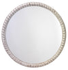 Decoratorsbest Audrey Beaded Wood Mirror, White Washed