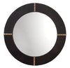 Jamie Young Round Cross Stitch Mirror, Espresso Hide