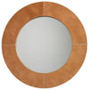 Decoratorsbest Round Cross Stitch Mirror, Buff Leather