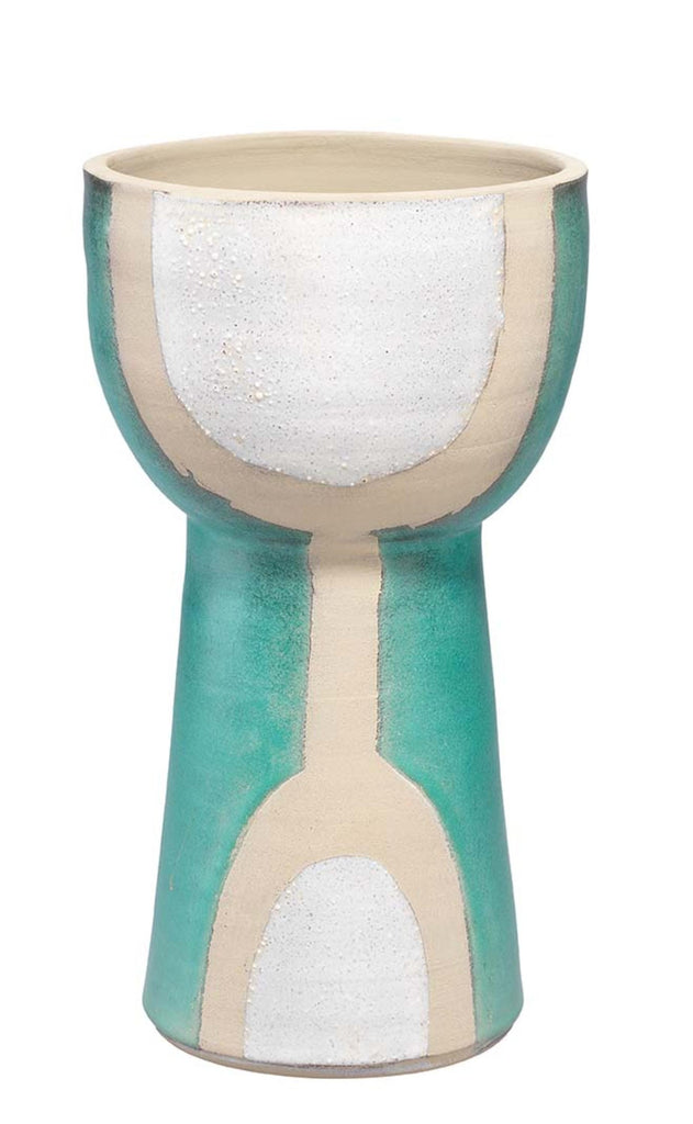 Jamie Young Estel Tall Goblet Aqua Accents