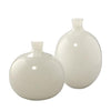 Decoratorsbest Minx Decorative Glass Vases (Set Of 2), White