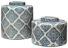 Decoratorsbest Blue Oran Canisters (Set Of 2)