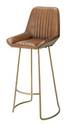 Decoratorsbest Perry Leather Bar Stool, Brown