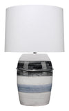 Decoratorsbest White Horizon Striped Table Lamp