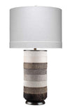 Jamie Young Winslow Hide Table Lamp, Grey And White