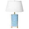 Dana Gibson Blue Croc Lamp Lamp With White Shade