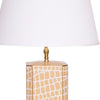 Dana Gibson Taupe Croc Lamp With White Shade