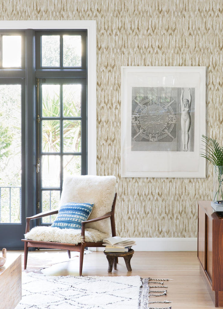 A-Street Prints Kintana Abstract Trellis Gold Wallpaper